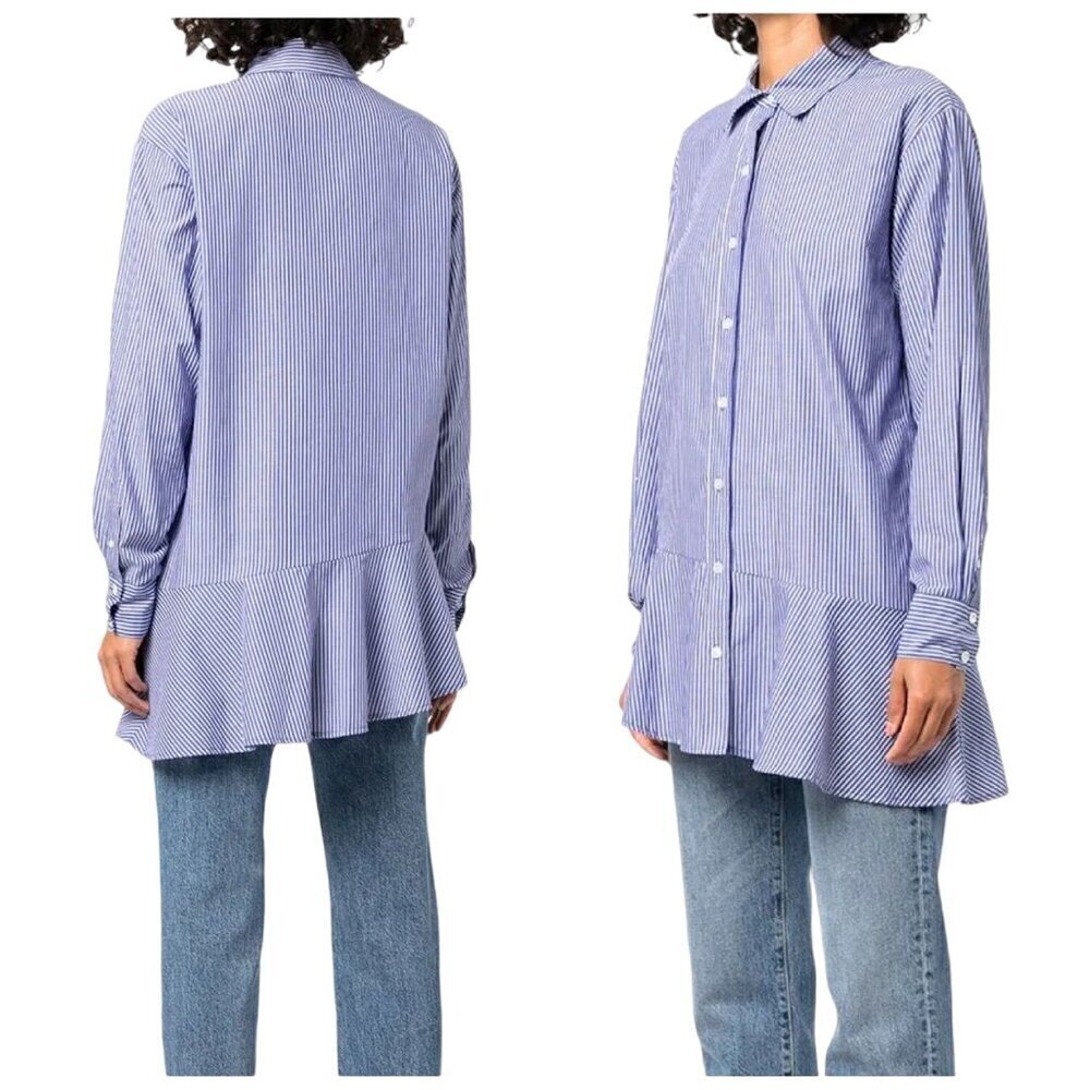 Veronica Beard Gilda Oversized Striped Cotton shirt. Size 4, New with tag. - Picture 2 of 15